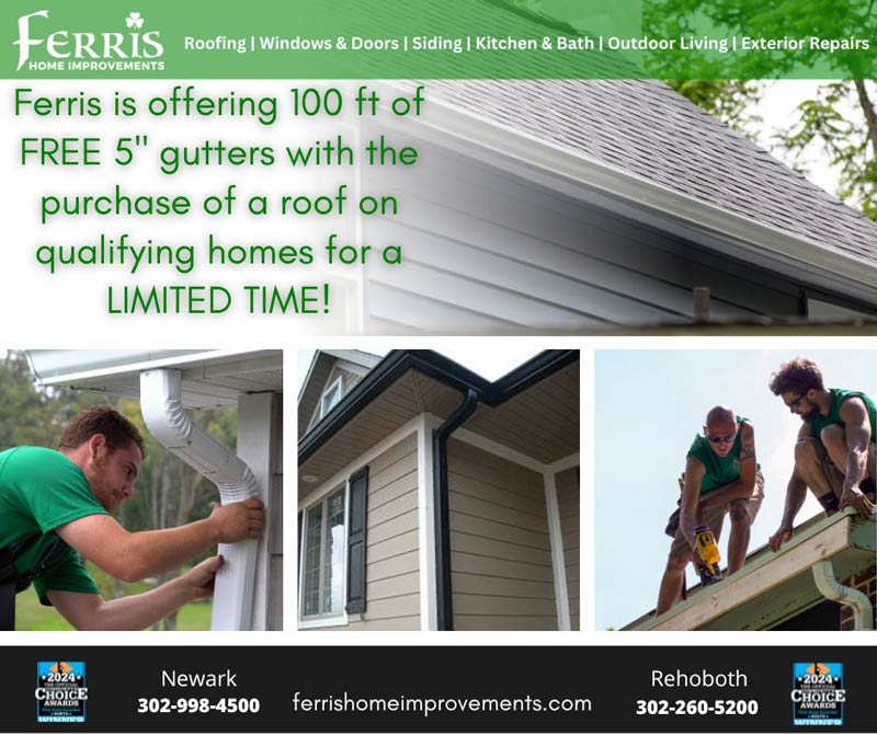 Ferris is offering 100ft of free 5" gutter