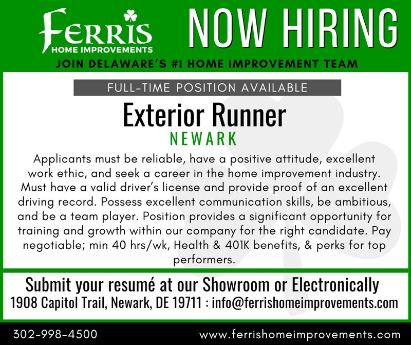 Now hiring exterior runner banner