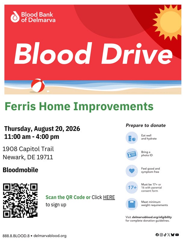 Blood drive banner.