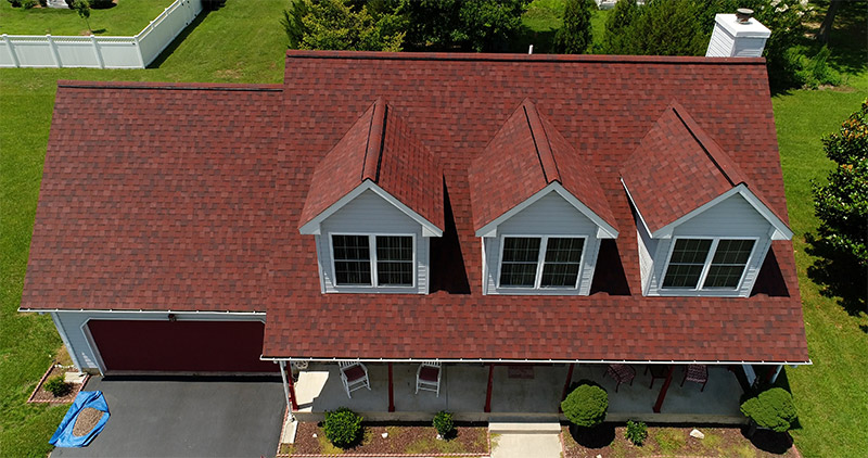 new red residential roof