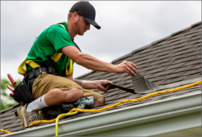 A men repairing a roof