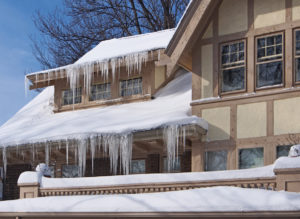 house covered with ice