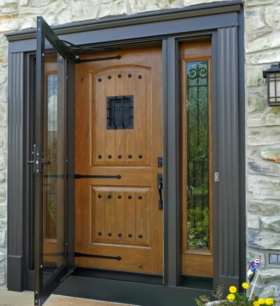 Luxury wooden exterior entry door