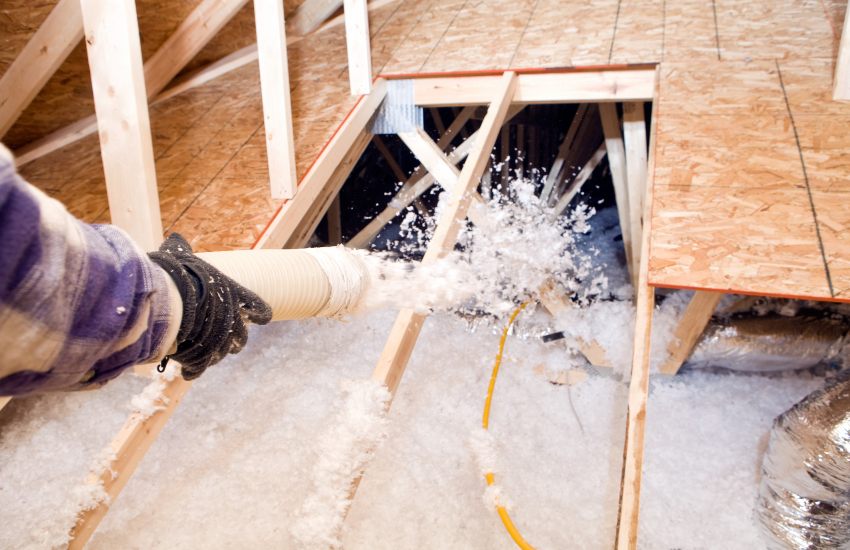 Attic insulation work done by Ferris home improvements