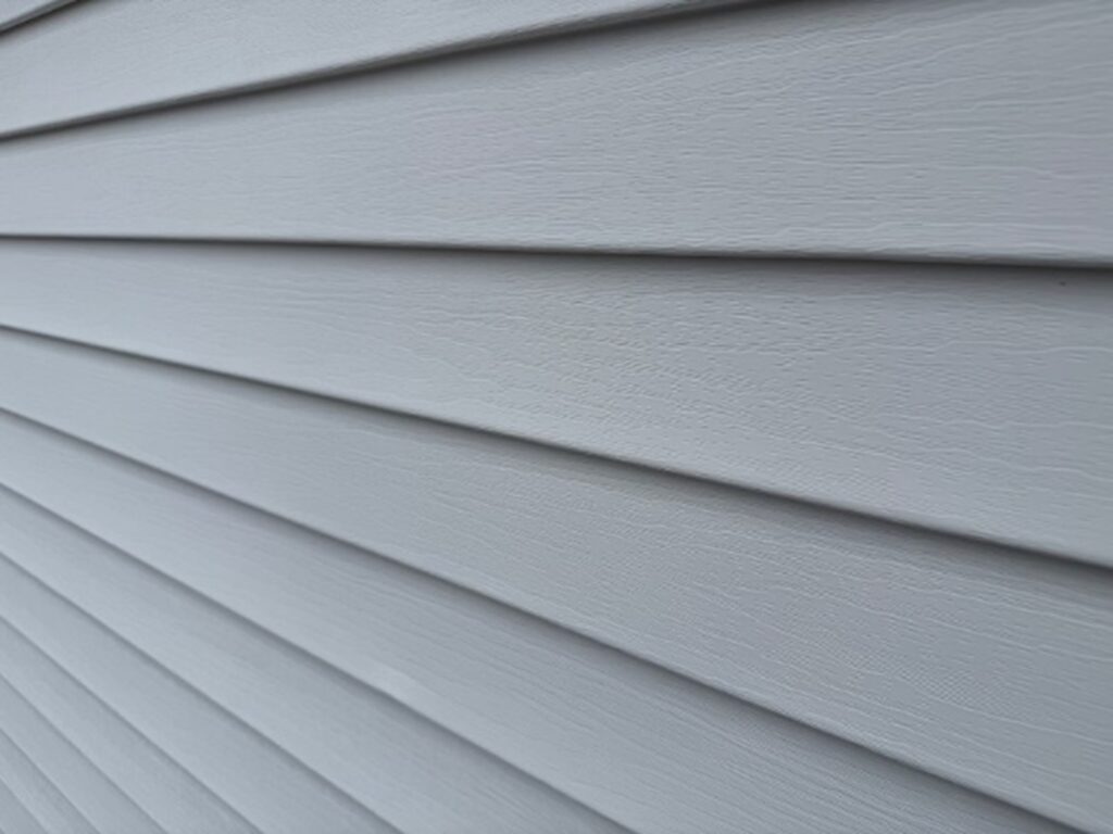 Close-up of a white siding
