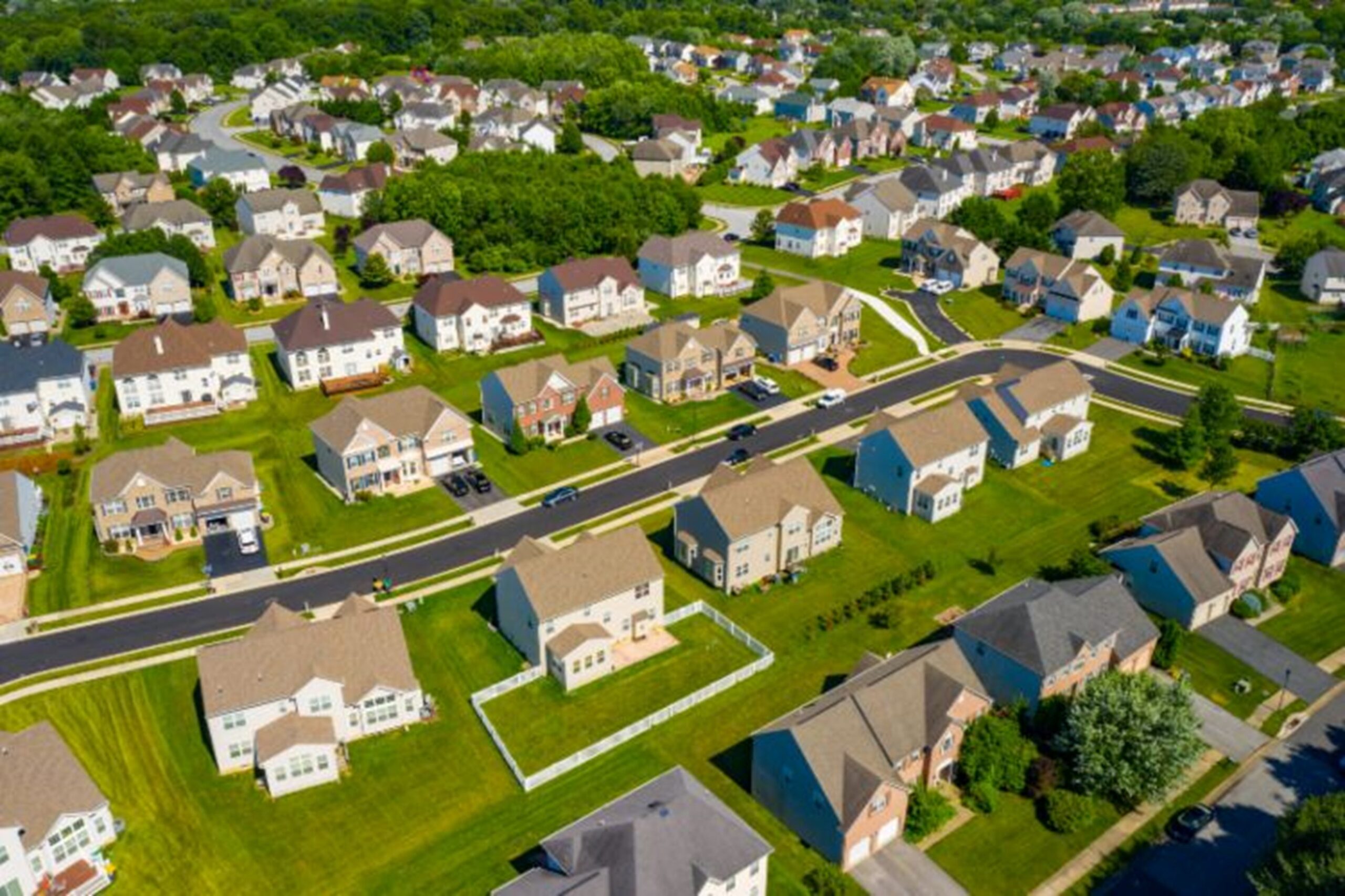 A group of houses in a neighborhood